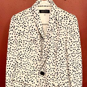 Cruella-Esque KASPER White & Black Polka Dot Blazer, Size 6